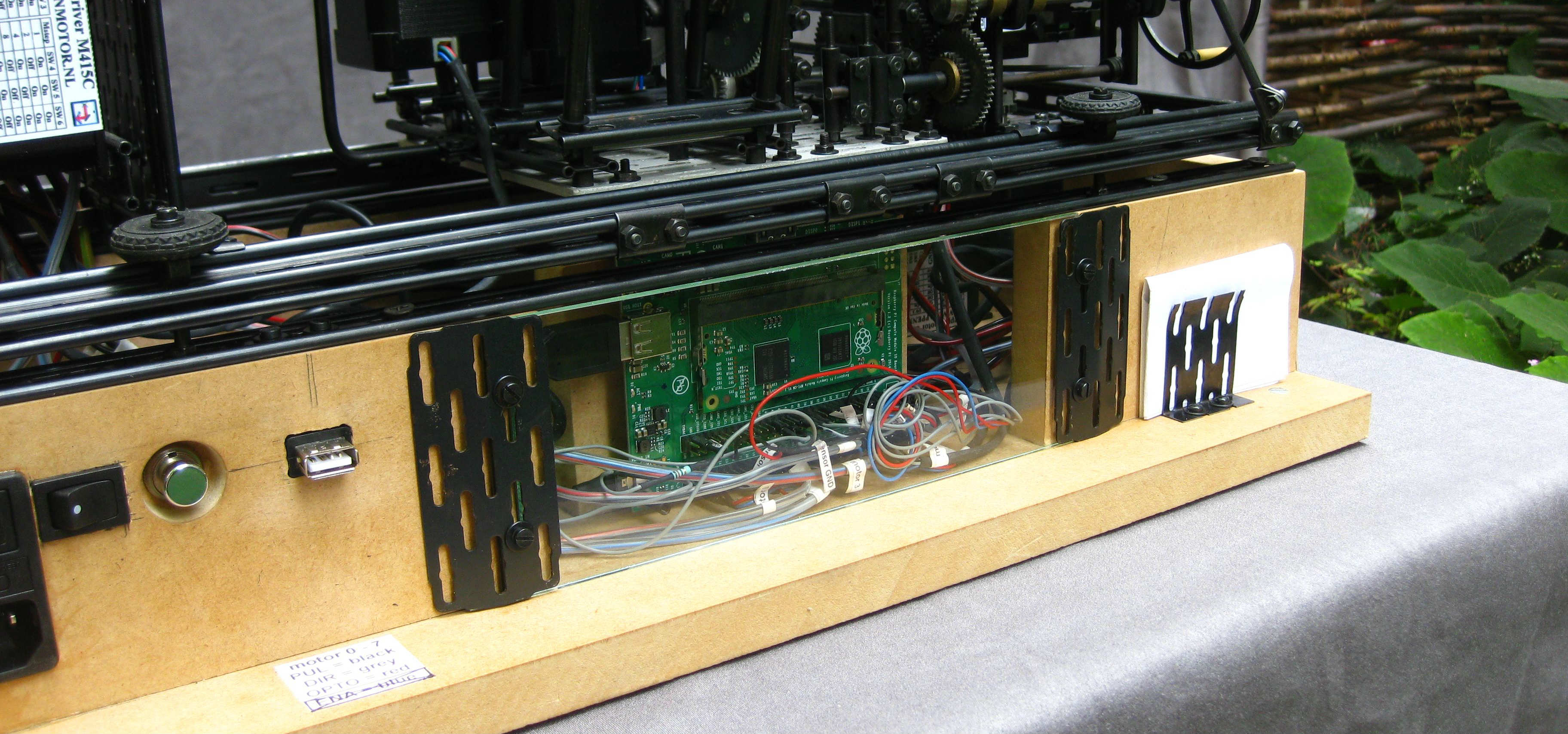 Raspberry Pi mounted on the machine
